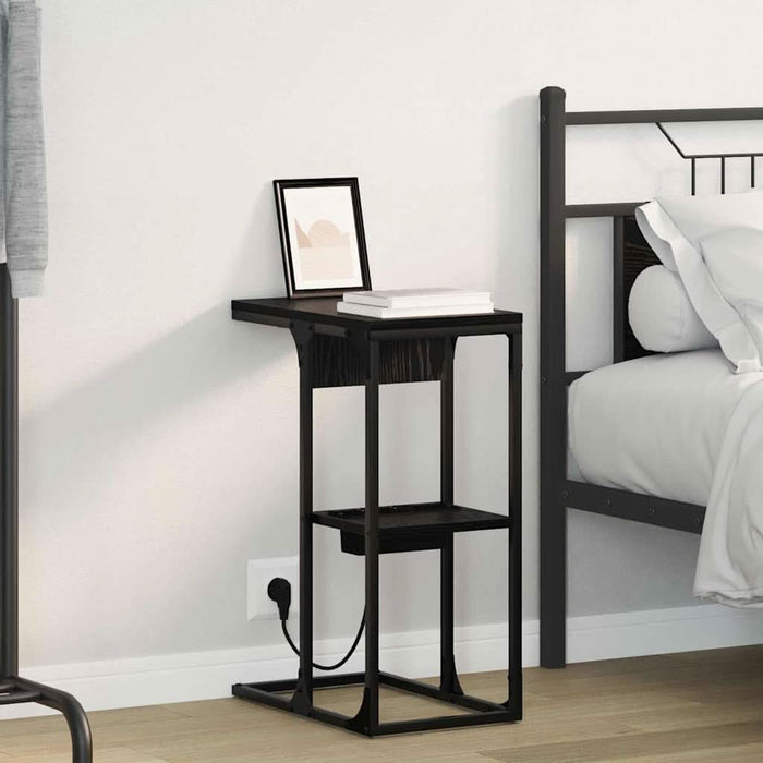 Dulap de noapte Stejar Negru 41,5 x 26 x 60,5 cm Lemn compozit - WALTI WALTI