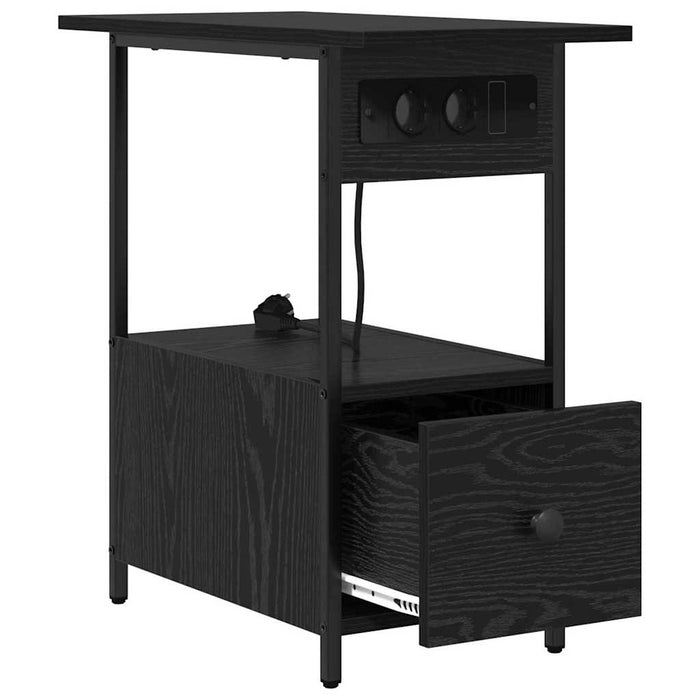 Dulap de noapte Stejar Negru 60 x 30 x 61 cm Lemn compozit - WALTI WALTI