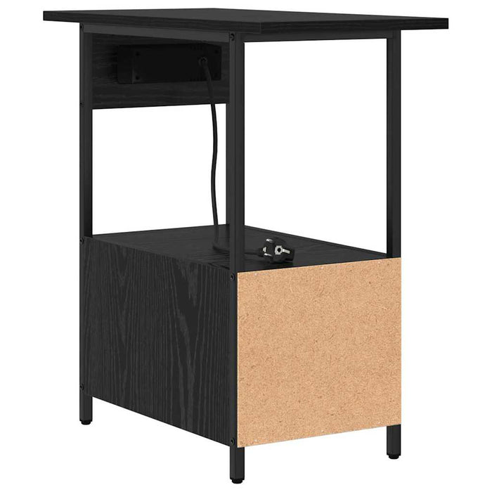 Dulap de noapte Stejar Negru 60 x 30 x 61 cm Lemn compozit - WALTI WALTI