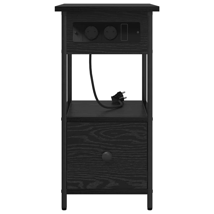 Dulap de noapte Stejar Negru 60 x 30 x 61 cm Lemn compozit - WALTI WALTI