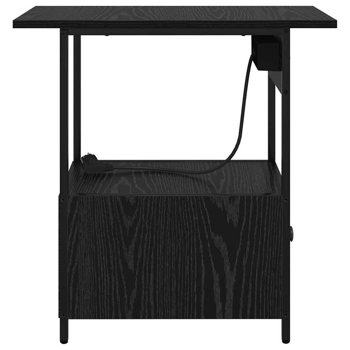 Dulap de noapte Stejar Negru 60 x 30 x 61 cm Lemn compozit - WALTI WALTI