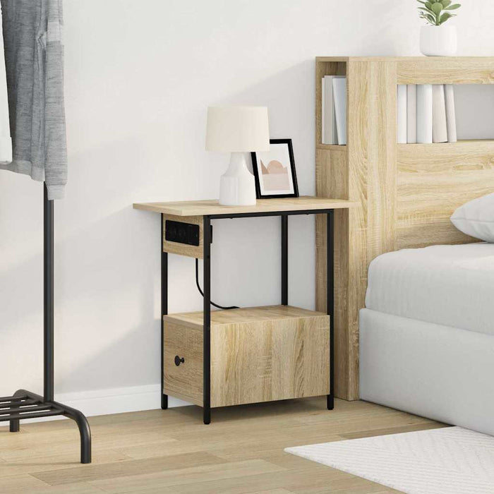 Dulap de noapte Stejar Sonoma 60 x 30 x 61 cm Lemn compozit - WALTI WALTI