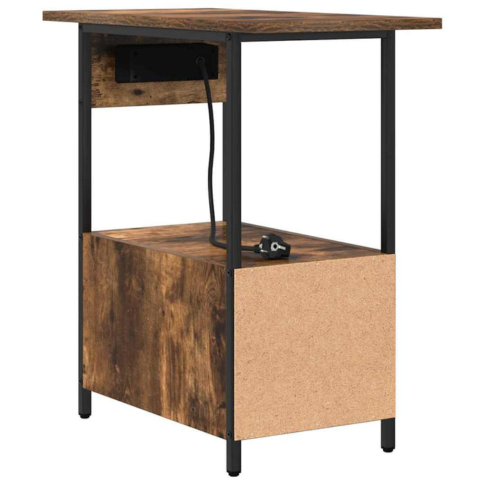 Dulap de noapte Stejar fumuriu 60 x 30 x 61 cm Lemn compozit - WALTI WALTI