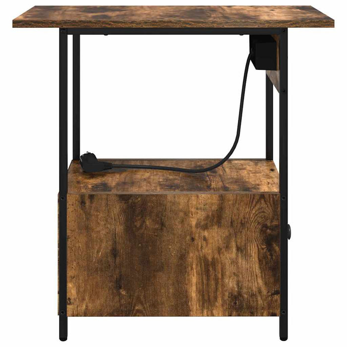 Dulap de noapte Stejar fumuriu 60 x 30 x 61 cm Lemn compozit - WALTI WALTI