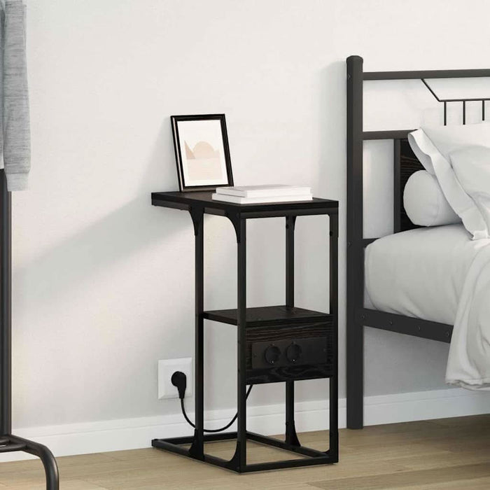 Dulap de noapte Stejar Negru 41,5 x 26 x 60,5 cm Lemn compozit - WALTI WALTI