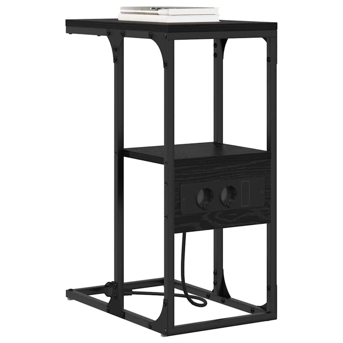 Dulap de noapte Stejar Negru 41,5 x 26 x 60,5 cm Lemn compozit - WALTI WALTI