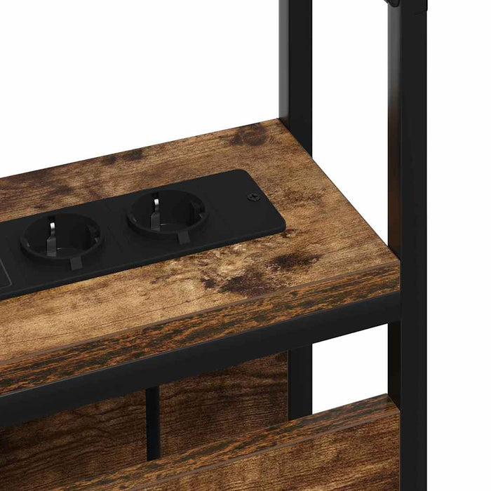 Tăblie de depozitare cu raft Stejar afumat 80 cm Lemn compozit - WALTI WALTI