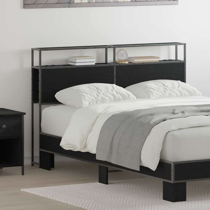 Tăblie de depozitare cu raft Stejar negru 140 cm Lemn compozit - WALTI WALTI