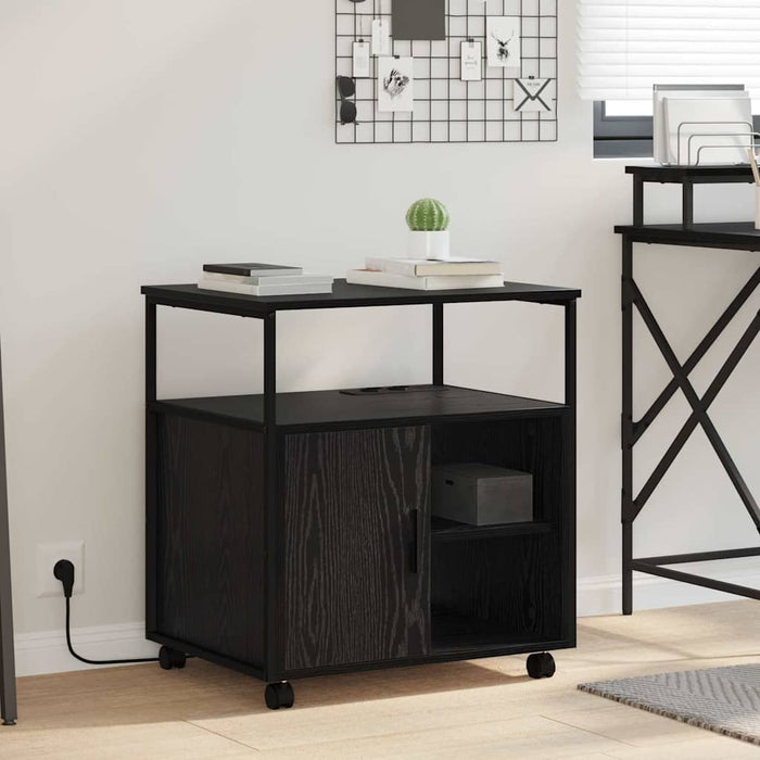 Cabinet cu Stație de Încărcare Stejar Negru 61 x 46 x 67 cm - WALTI WALTI