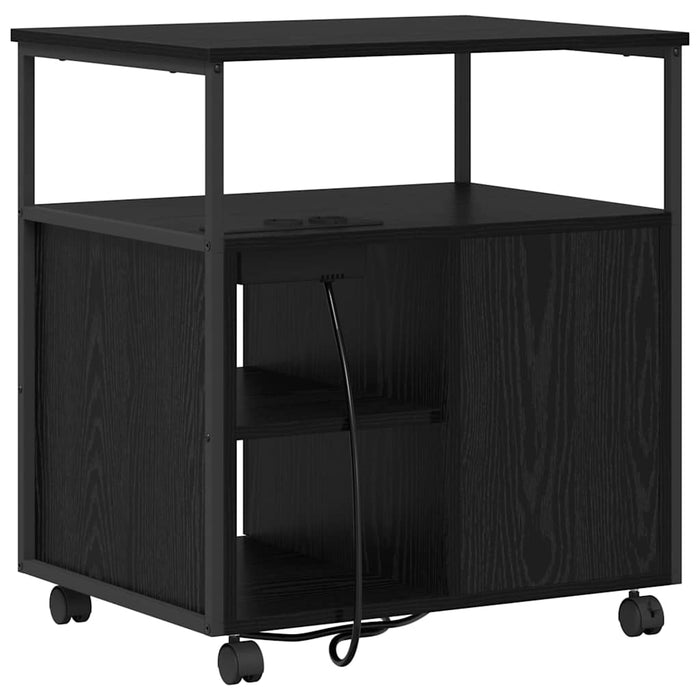 Cabinet cu Stație de Încărcare Stejar Negru 61 x 46 x 67 cm - WALTI WALTI