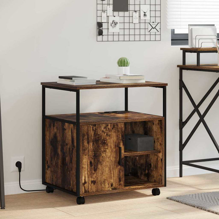 Cabinet cu Stație de Încărcare Stejar fumuriu 61 x 46 x 67 cm - WALTI WALTI