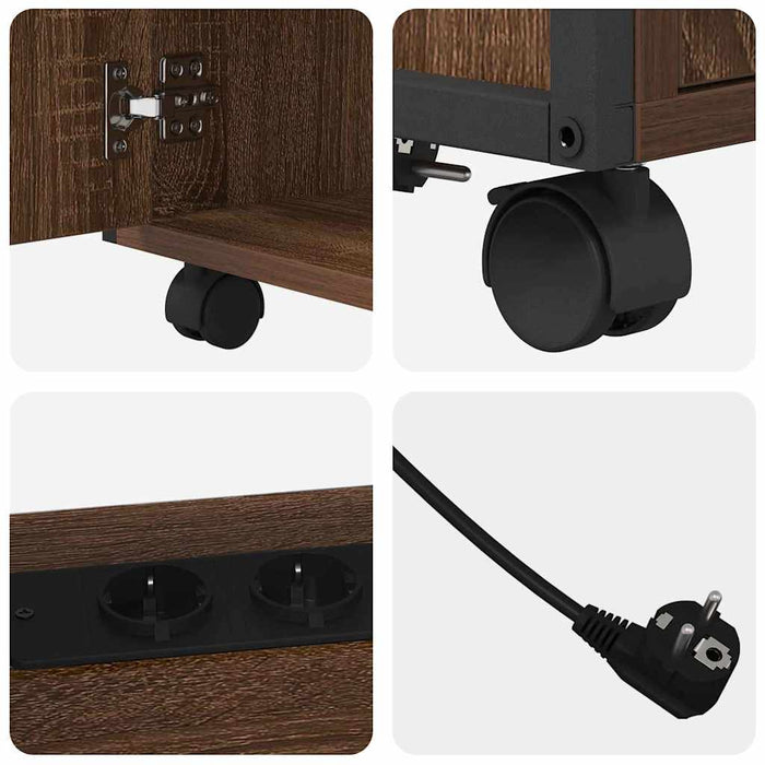 Cabinet cu Stație de Încărcare Stejar închis 61 x 46 x 67 cm - WALTI WALTI