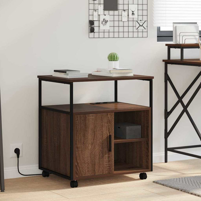 Cabinet cu Stație de Încărcare Stejar închis 61 x 46 x 67 cm - WALTI WALTI