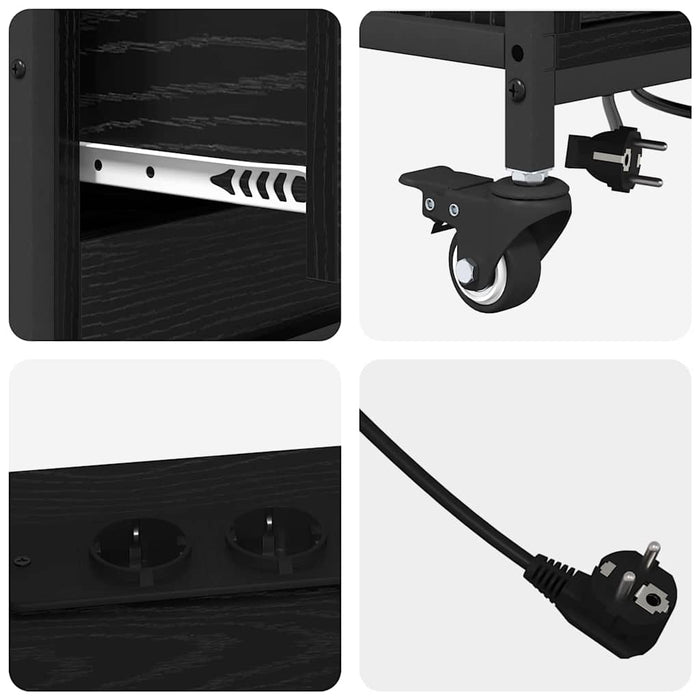 Cabinet cu Stație de Încărcare Stejar Negru 76 x 41 x 72 cm - WALTI WALTI