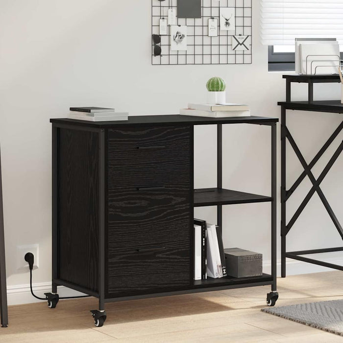 Cabinet cu Stație de Încărcare Stejar Negru 76 x 41 x 72 cm - WALTI WALTI