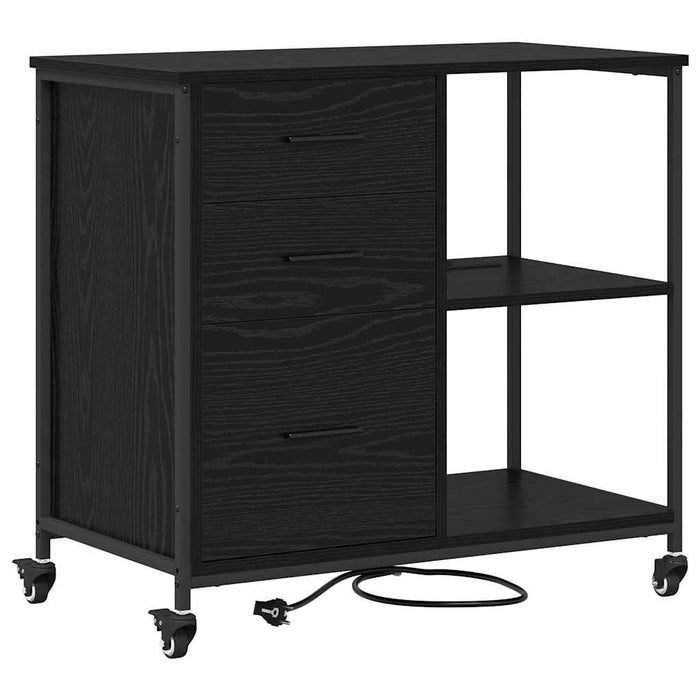 Cabinet cu Stație de Încărcare Stejar Negru 76 x 41 x 72 cm - WALTI WALTI