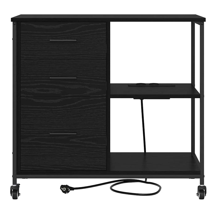 Cabinet cu Stație de Încărcare Stejar Negru 76 x 41 x 72 cm - WALTI WALTI