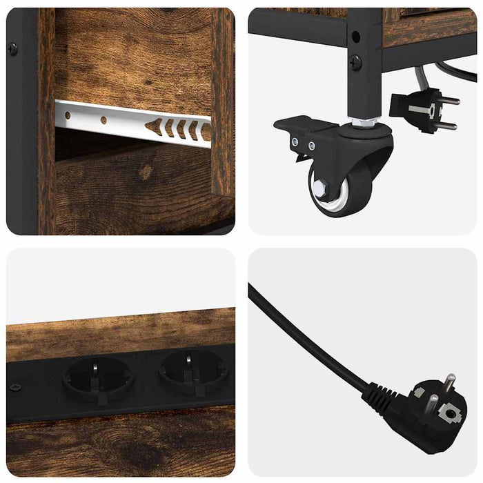 Cabinet cu Stație de Încărcare Stejar fumuriu 76 x 41 x 72 cm - WALTI WALTI