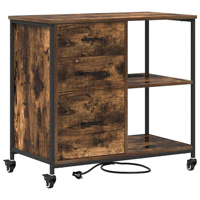 Cabinet cu Stație de Încărcare Stejar fumuriu 76 x 41 x 72 cm - WALTI WALTI