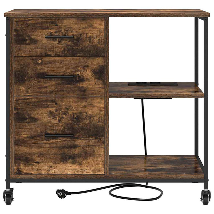 Cabinet cu Stație de Încărcare Stejar fumuriu 76 x 41 x 72 cm - WALTI WALTI