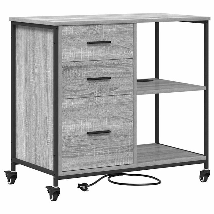 Cabinet cu Stație de Încărcare Gri Sonoma 76 x 41 x 72 cm - WALTI WALTI