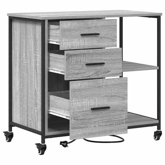 Cabinet cu Stație de Încărcare Gri Sonoma 76 x 41 x 72 cm - WALTI WALTI