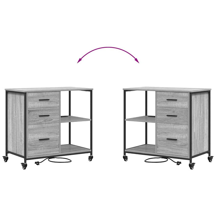 Cabinet cu Stație de Încărcare Gri Sonoma 76 x 41 x 72 cm - WALTI WALTI