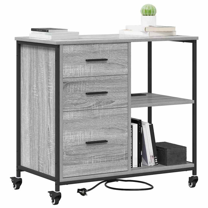 Cabinet cu Stație de Încărcare Gri Sonoma 76 x 41 x 72 cm - WALTI WALTI