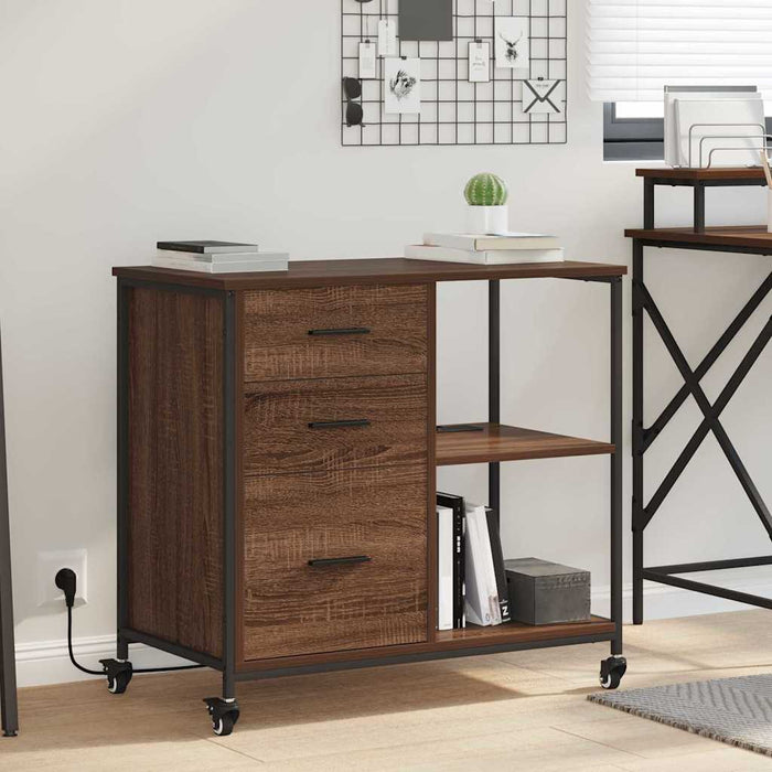 Cabinet cu Stație de Încărcare Stejar închis 76 x 41 x 72 cm - WALTI WALTI