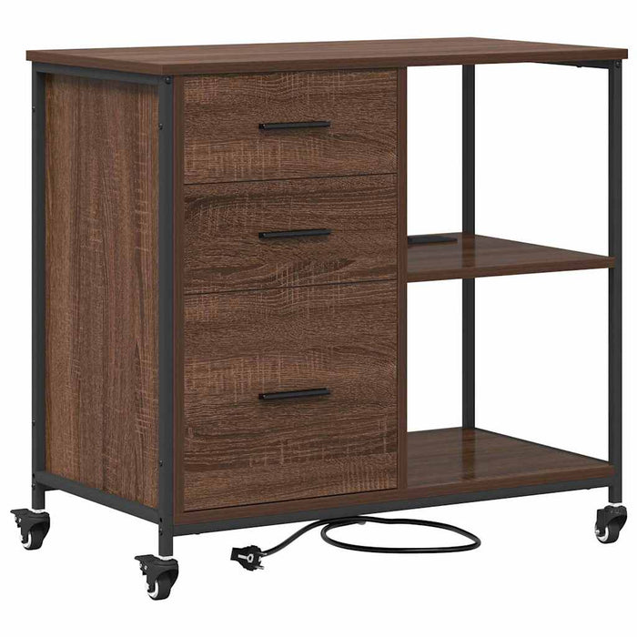 Cabinet cu Stație de Încărcare Stejar închis 76 x 41 x 72 cm - WALTI WALTI