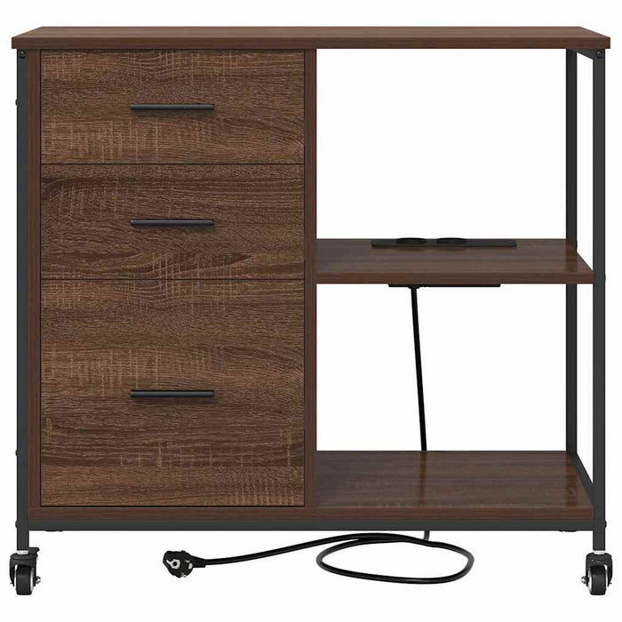 Cabinet cu Stație de Încărcare Stejar închis 76 x 41 x 72 cm - WALTI WALTI