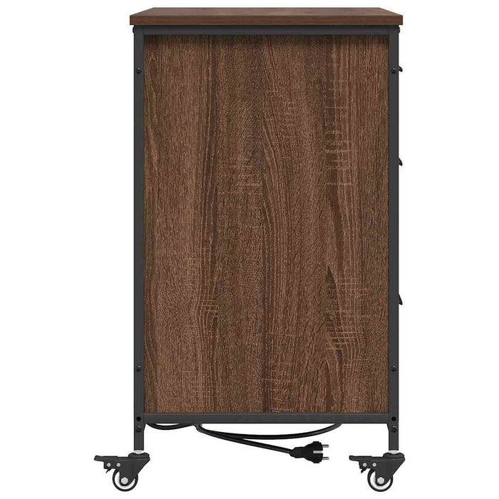 Cabinet cu Stație de Încărcare Stejar închis 76 x 41 x 72 cm - WALTI WALTI
