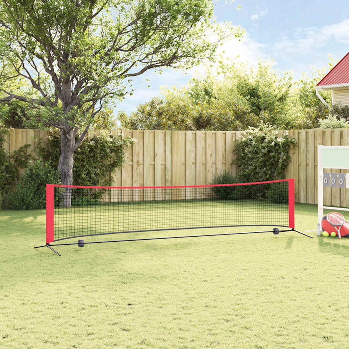 Rețea de tenis Manual Negru și roșu 396 x 92 x 87 cm Poliester - WALTI WALTI