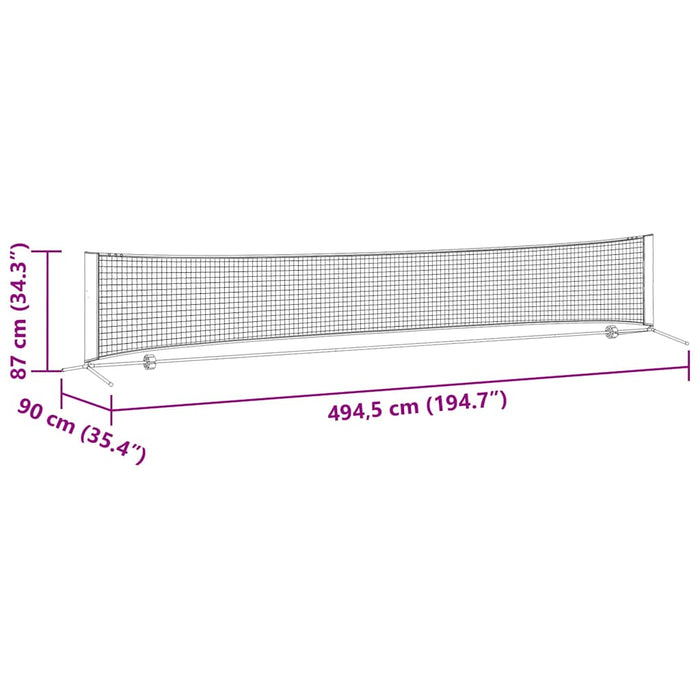 Rețea de tenis Negru și roșu 494.5 x 90 x 87 cm Poliester - WALTI WALTI