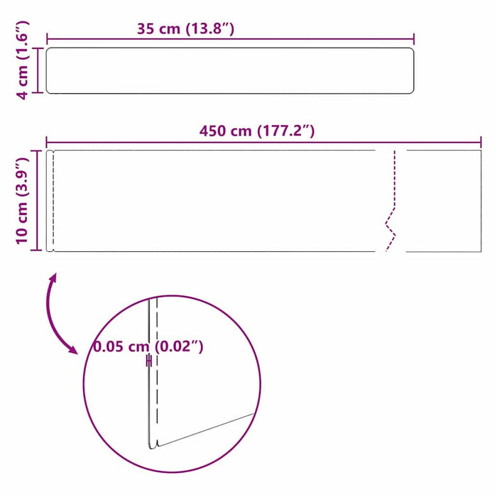 Împrejmuire pentru gazon 4 pcs Argintiu 450 x 10 cm - WALTI WALTI
