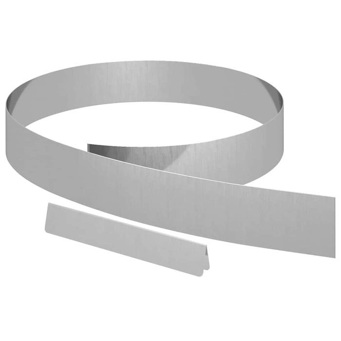 Împrejmuire pentru gazon 4 pcs Argintiu 450 x 10 cm - WALTI WALTI