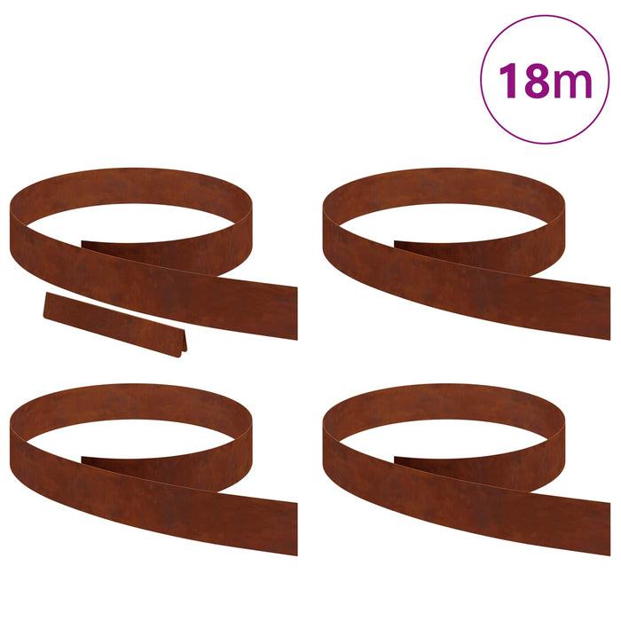Margine pentru gazon 4 pcs Ruginit 450 x 0,05 x 10 cm - WALTI WALTI