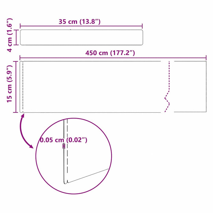 Împrejmuire pentru gazon Argintiu 450 x 15 cm Oțel inoxidabil - WALTI WALTI