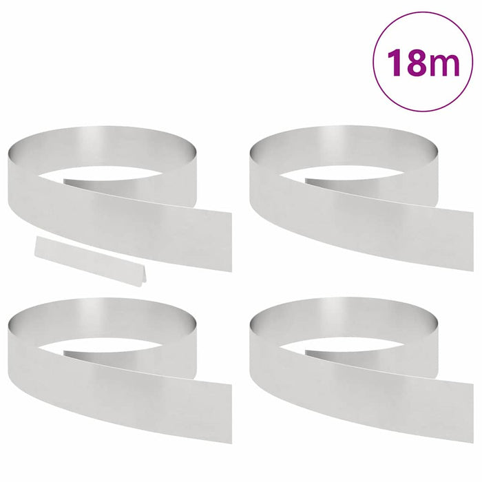Margine pentru gazon 4 pcs Argintiu 450 x 0.05 x 15 cm - WALTI WALTI