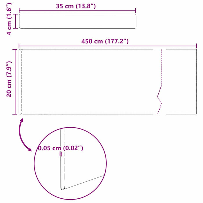 Margine pentru gazon Argintiu 450 x 0.05 x 15 cm - WALTI WALTI