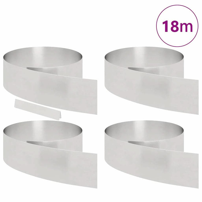 Împrejmuire pentru gazon 4 pcs Argintiu 450 x 20 cm - WALTI WALTI