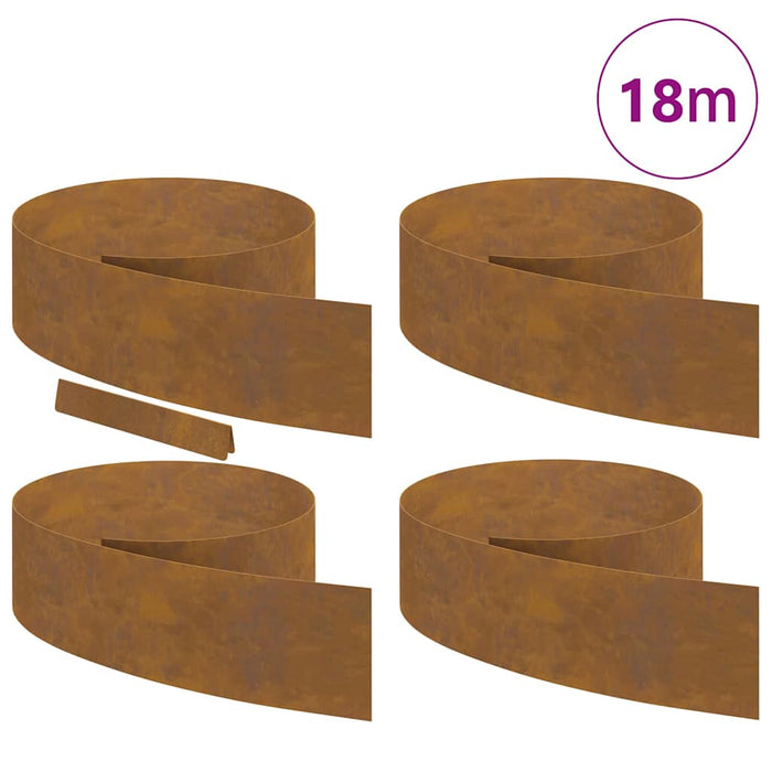 Margine pentru gazon 4 pcs Ruginit 450 x 0.05 x 15 cm - WALTI WALTI