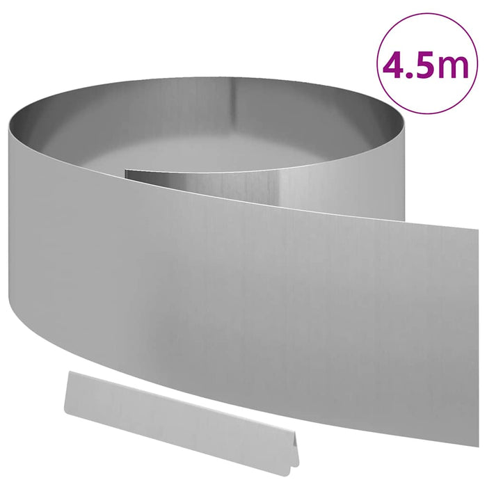 Margine pentru gazon 450 x 25 cm Oțel Galvanizat Argintiu WALTI