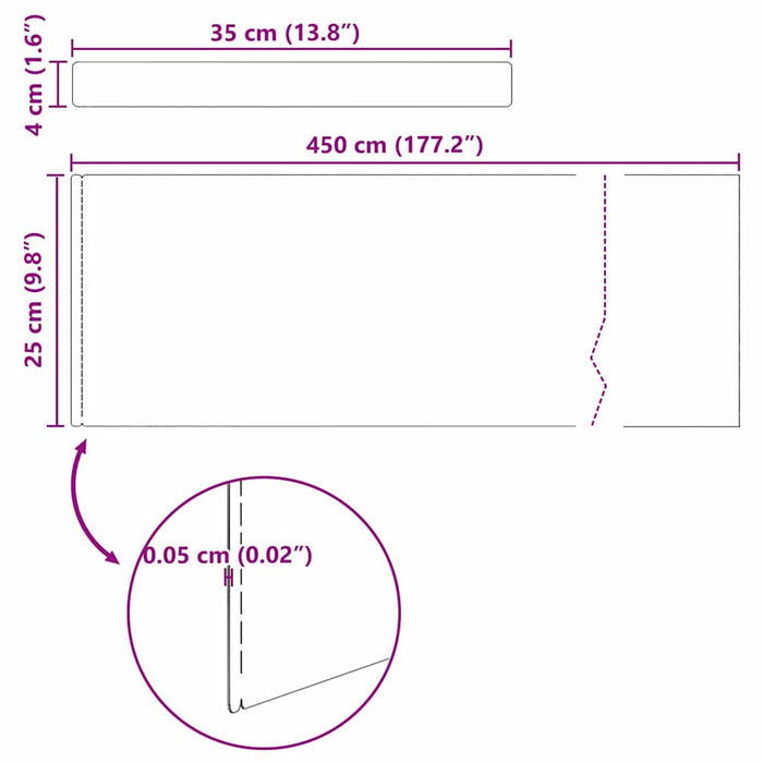 Margine pentru gazon 4 pcs Argintiu 450 x 0,05 x 25 cm - WALTI WALTI