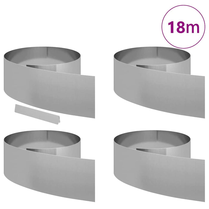 Margine pentru gazon 4 pcs Argintiu 450 x 0,05 x 25 cm - WALTI WALTI