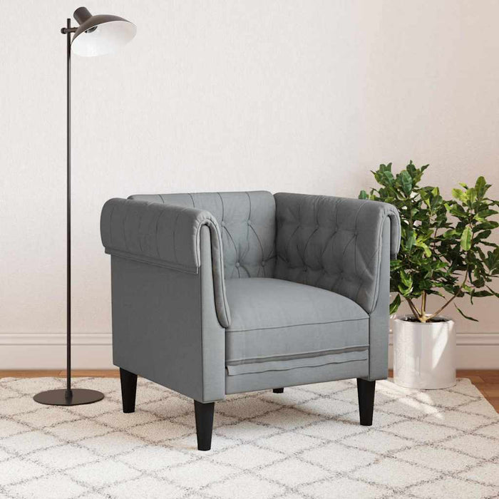 Scaun canapea Chesterfield Gri deschis 78.5 x 74.5 x 74.5 cm - WALTI WALTI