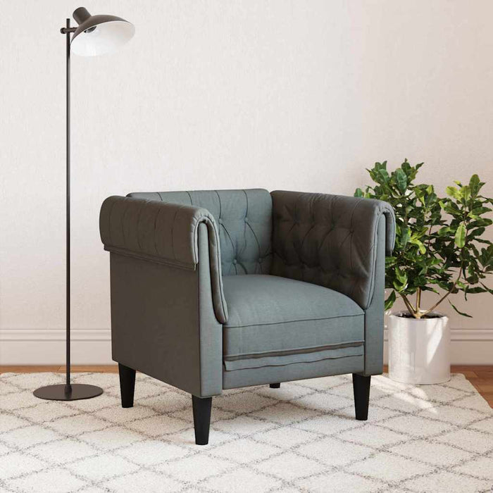 Scaun canapea Chesterfield Gri închis 78.5 x 74.5 x 74.5 cm - WALTI WALTI