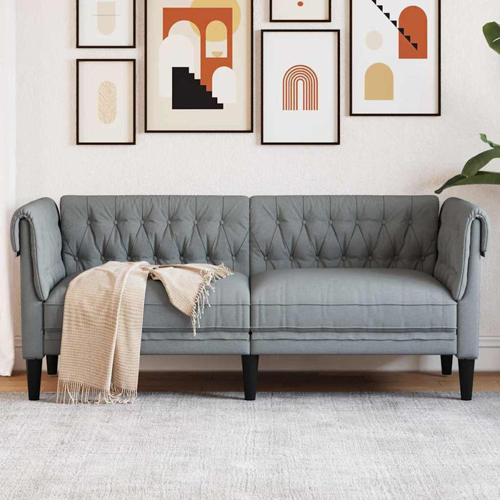 Canapea Chesterfield Argyle Gri deschis 182.5 x 74.5 x 74.5 cm - WALTI WALTI