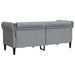Canapea Chesterfield Argyle Gri deschis 182.5 x 74.5 x 74.5 cm - WALTI WALTI