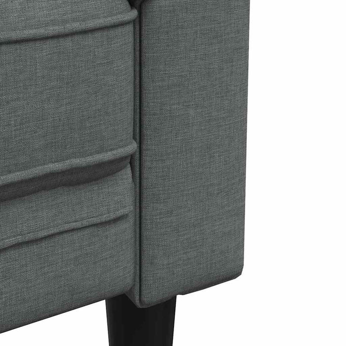 Canapea Chesterfield Gri închis 182.5 x 74.5 x 74.5 cm țesătură - WALTI WALTI